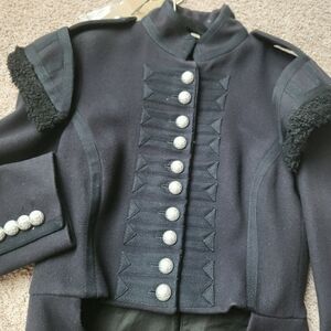 NWT Burberry Black Button-Embellished Women's Blazer